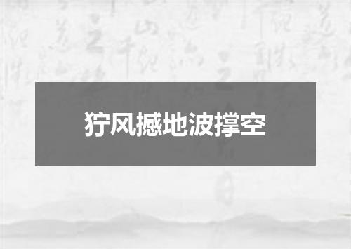 狞风撼地波撑空