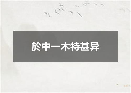 於中一木特甚异