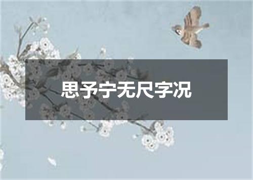 思予宁无尺字况