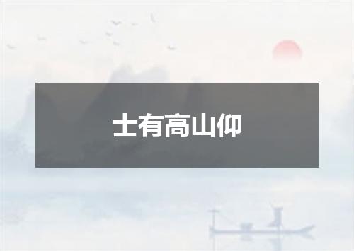 士有高山仰
