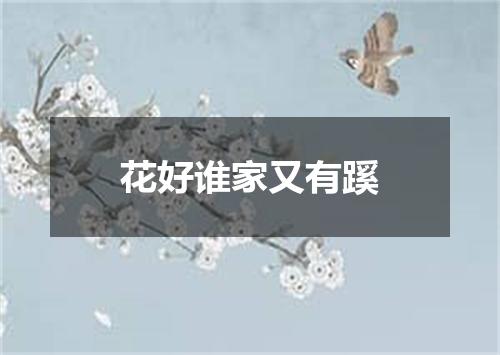 花好谁家又有蹊