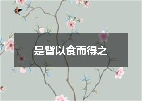 是皆以食而得之