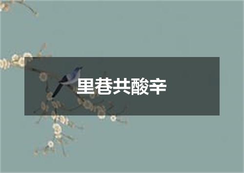 里巷共酸辛