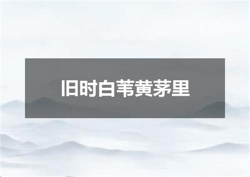旧时白苇黄茅里
