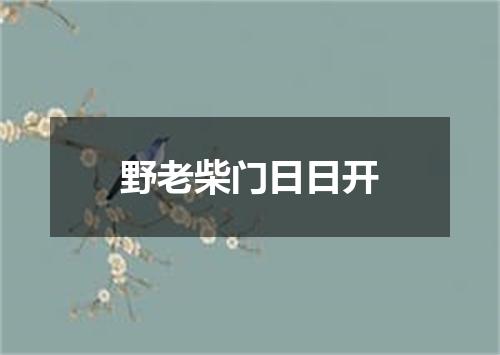 野老柴门日日开
