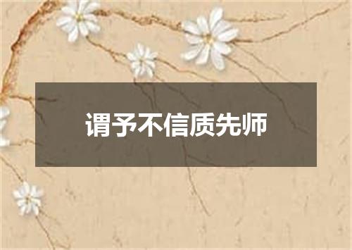谓予不信质先师