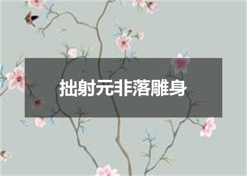 拙射元非落雕身