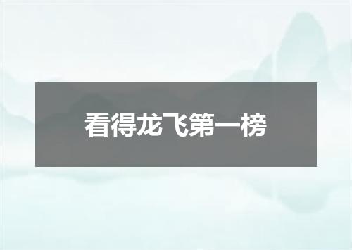 看得龙飞第一榜