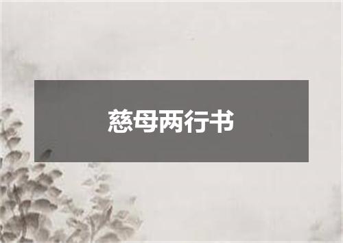 慈母两行书