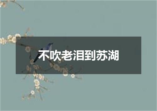 不吹老泪到苏湖