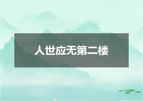 人世应无第二楼
