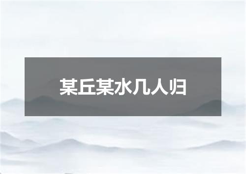 某丘某水几人归
