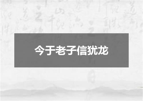 今于老子信犹龙