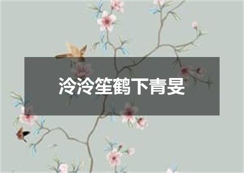 泠泠笙鹤下青旻