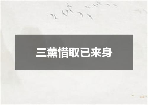三薰惜取已来身