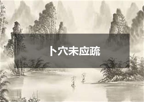 卜穴未应疏