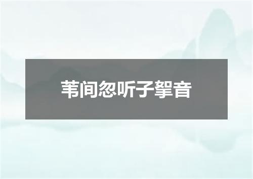 苇间忽听子挐音