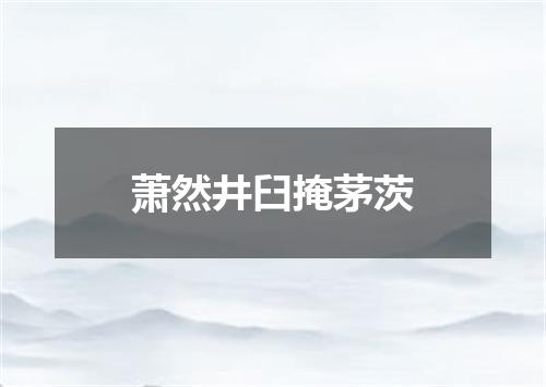 萧然井臼掩茅茨