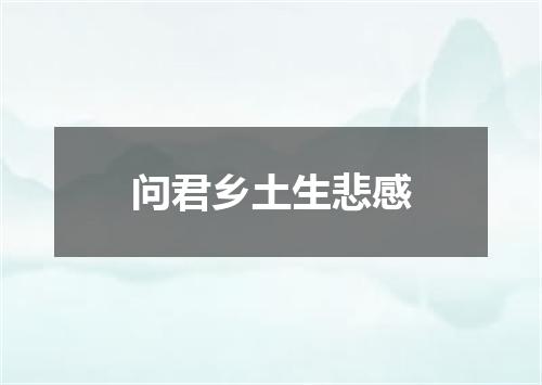 问君乡土生悲感