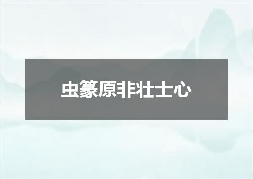 虫篆原非壮士心