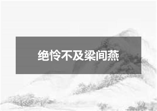 绝怜不及梁间燕