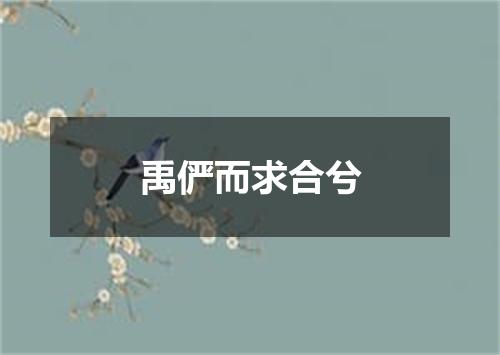 禹俨而求合兮