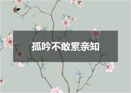 孤吟不敢累亲知