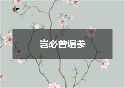 岂必曾遍参