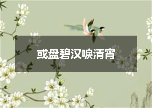 或盘碧汉唳清宵