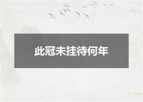 此冠未挂待何年