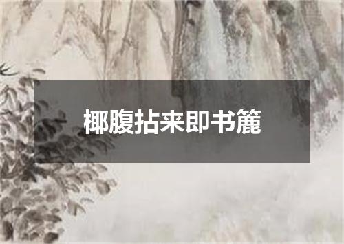 椰腹拈来即书簏