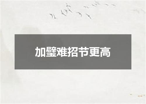 加璧难招节更高