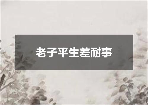 老子平生差耐事