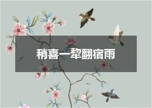 稍喜一犂翻宿雨
