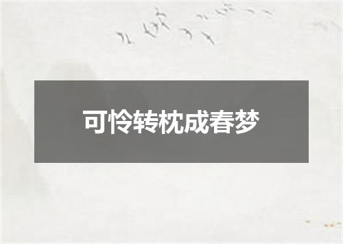 可怜转枕成春梦