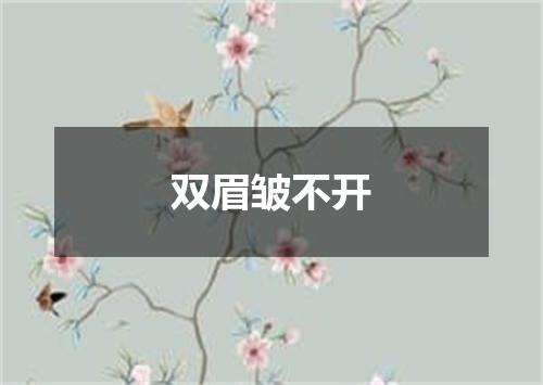 双眉皱不开