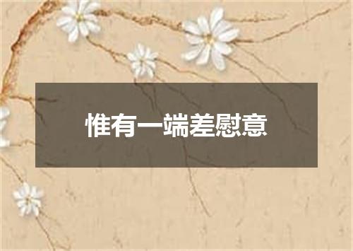 惟有一端差慰意
