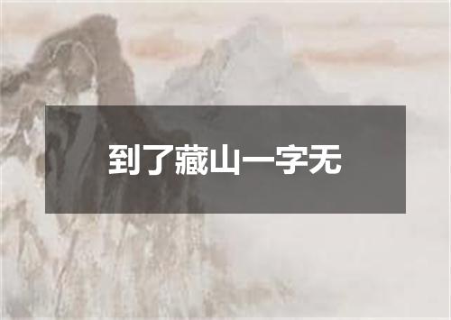 到了藏山一字无