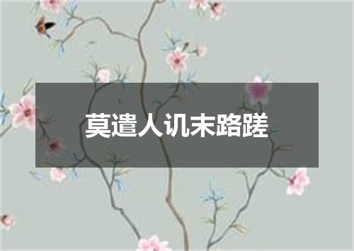 莫遣人讥末路蹉