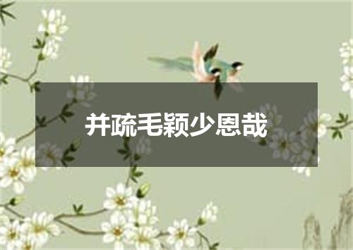 并疏毛颖少恩哉