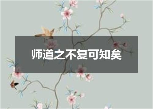 师道之不复可知矣