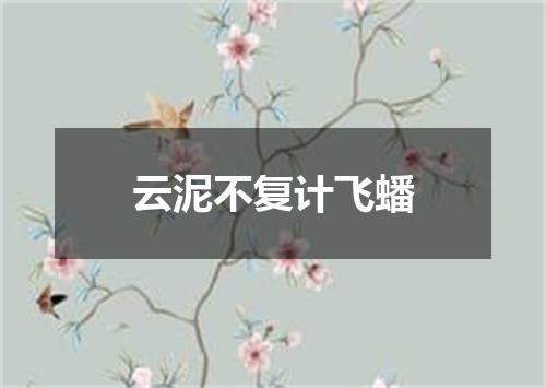 云泥不复计飞蟠