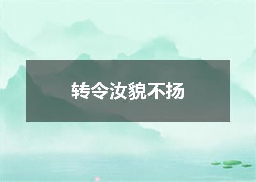 转令汝貌不扬