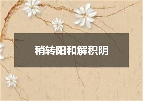 稍转阳和解积阴