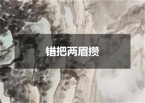 错把两眉攒