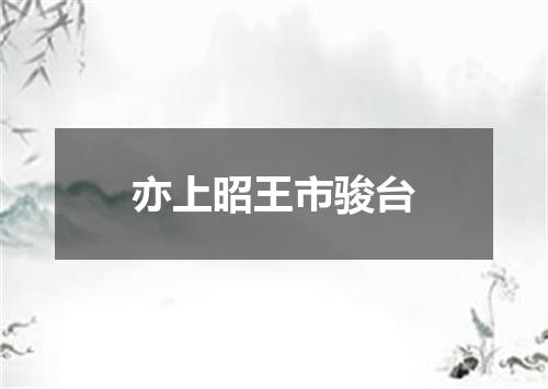 亦上昭王市骏台