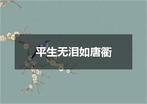 平生无泪如唐衢