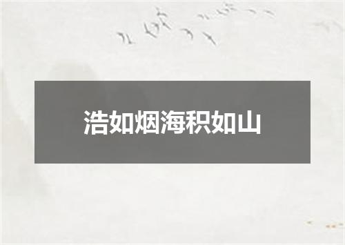 浩如烟海积如山