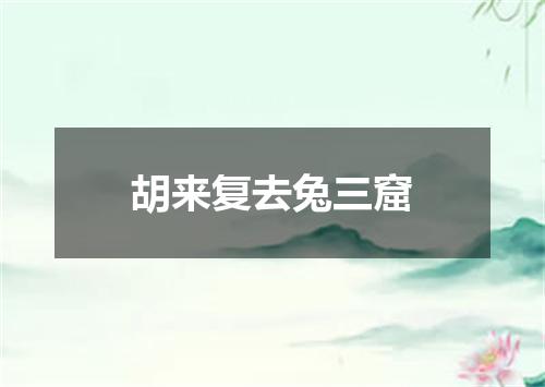 胡来复去兔三窟