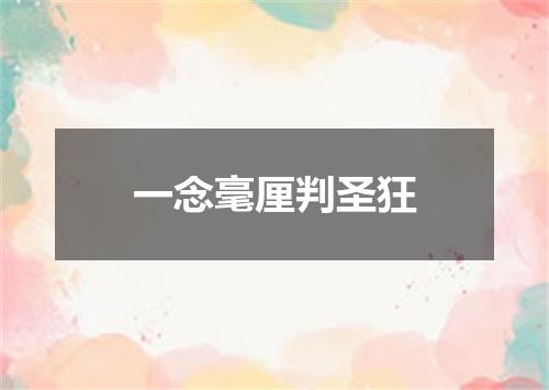 一念毫厘判圣狂